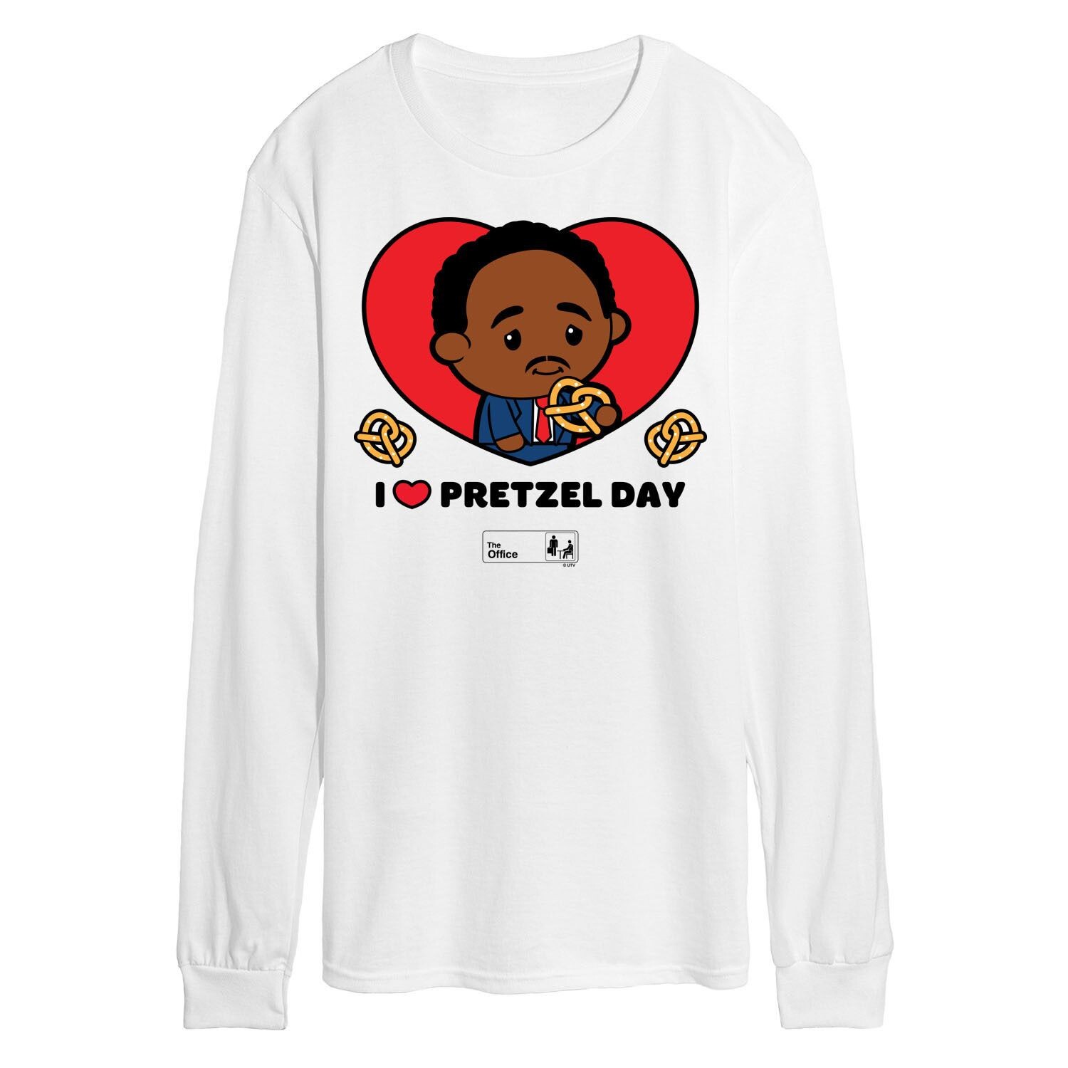 

Мужская рубашка The Office Pretzel Day с длинным рукавом Licensed Character, белый