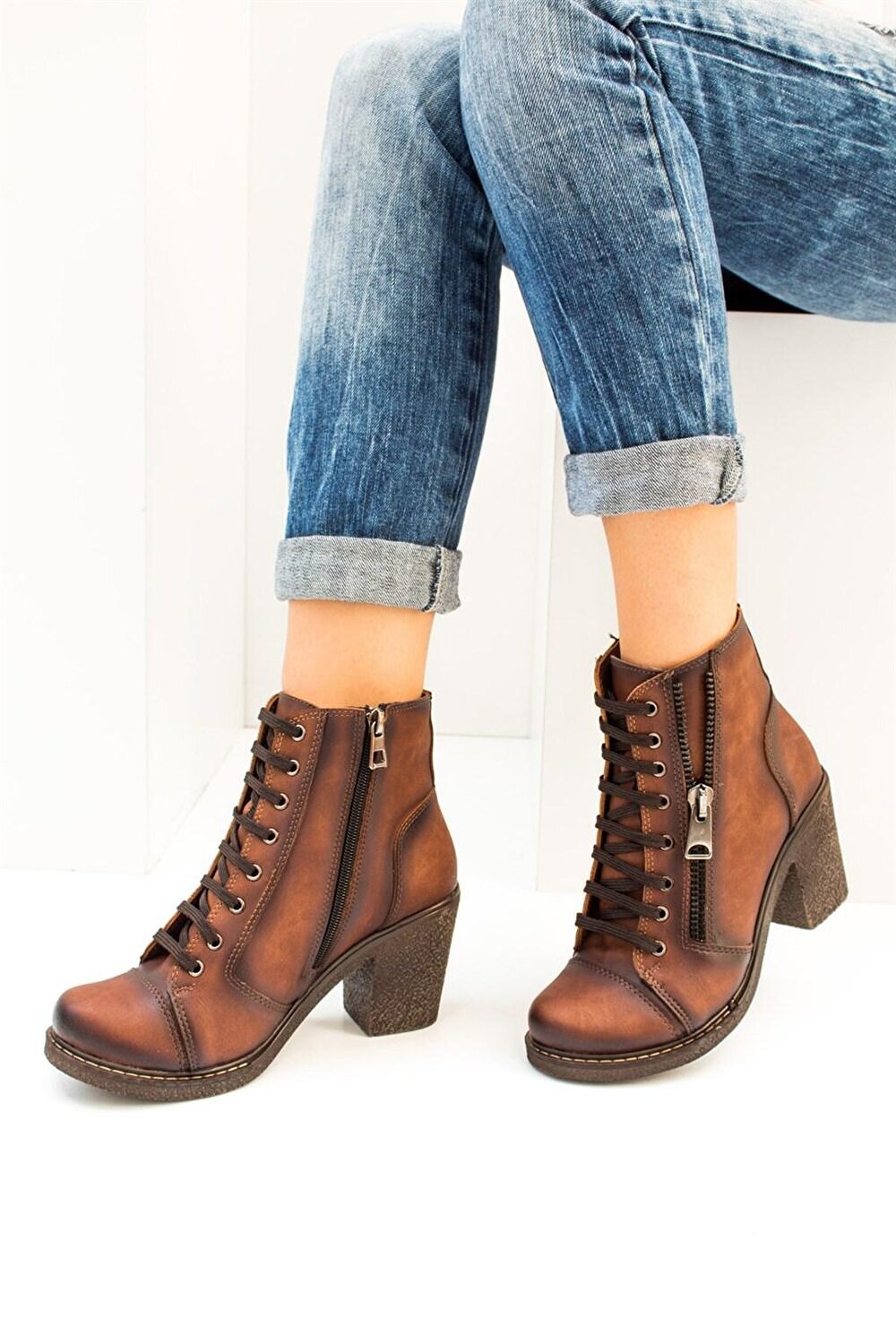 

C674150209 Светло-коричневые женские ботинки Fox Shoes, Коричневый