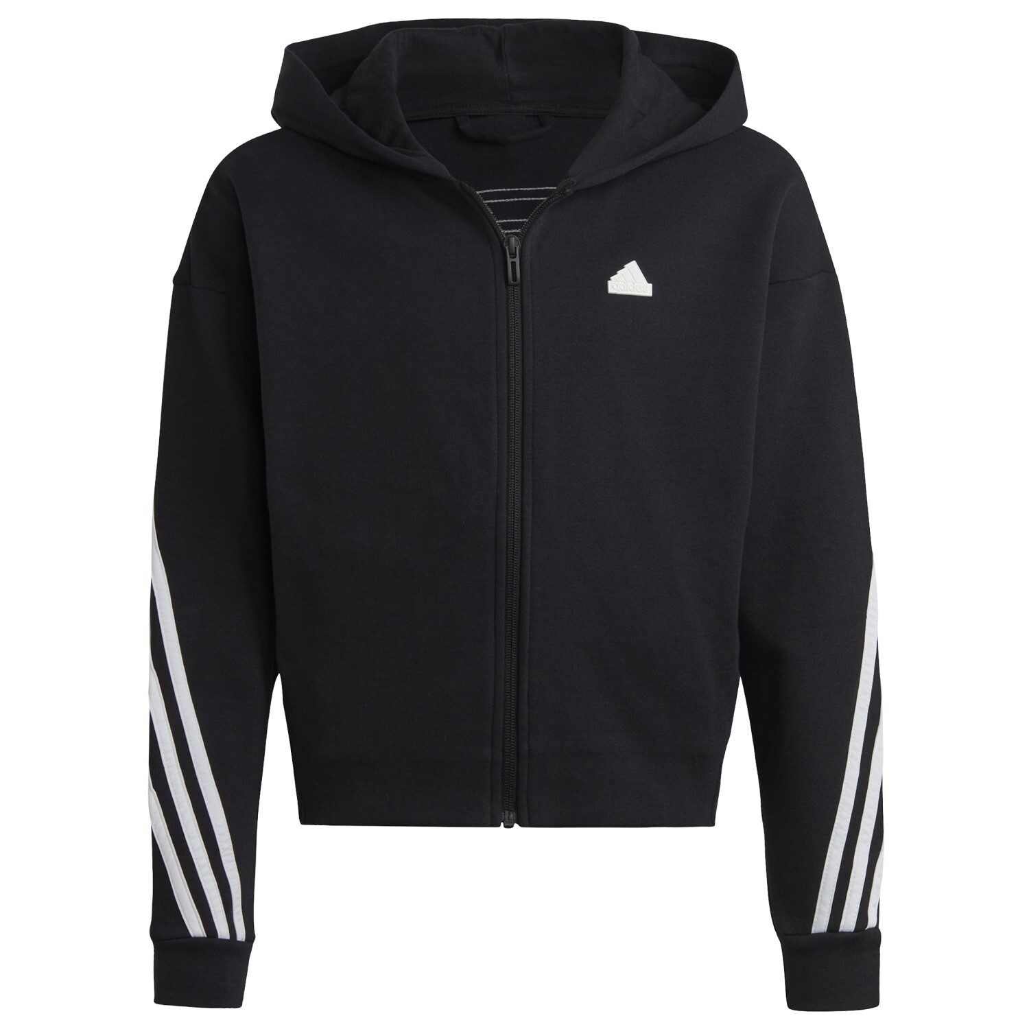 

Толстовка с капюшоном Adidas Girl's FI 3S Full Zip, цвет Black/White