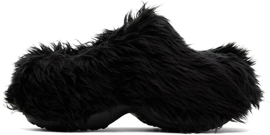 

Черные мюли из искусственного меха Crocs Edition Balenciaga, цвет Black