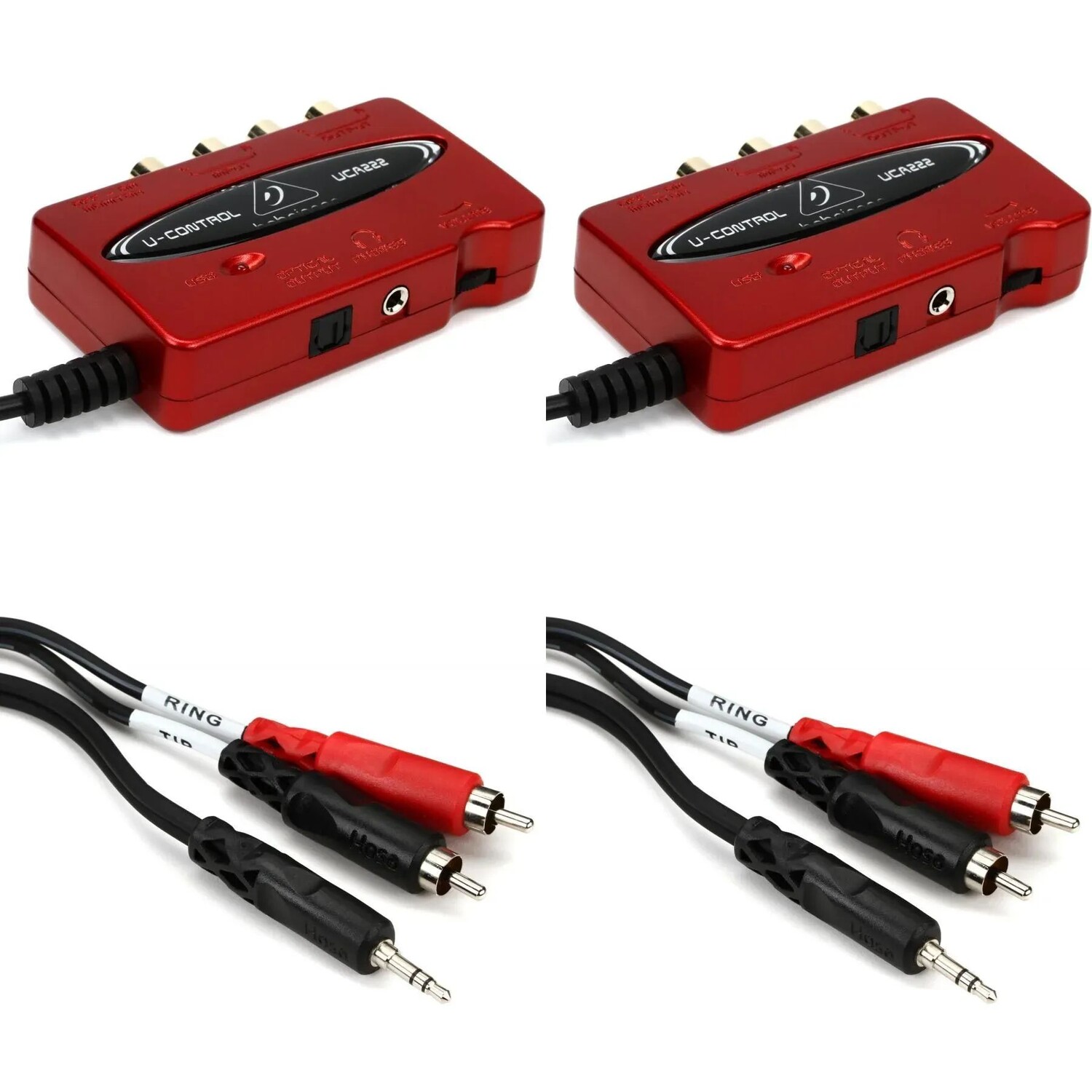 

Аудиоинтерфейс Behringer UCA222 с кабелем TRS 3,5 мм — 2 шт.