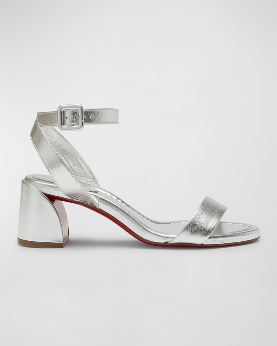 

Сандалии Miss Sabina с красной подошвой и ремешком на щиколотке с эффектом металлик Christian Louboutin