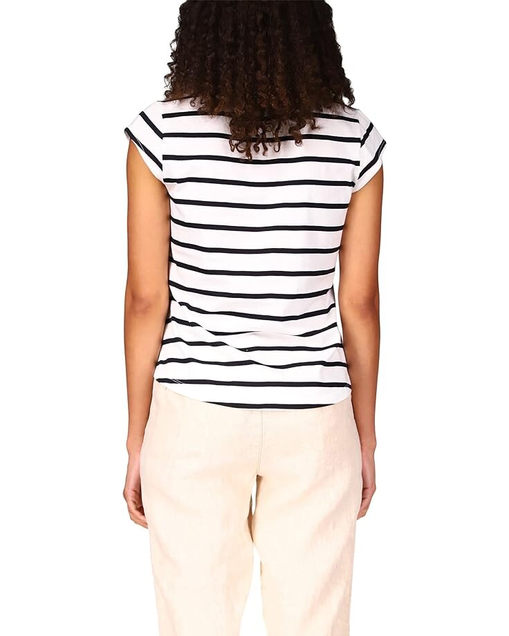 

Футболка Sanctuary Good Life Striped Slub Tee, цвет Black/Muslin Stripe