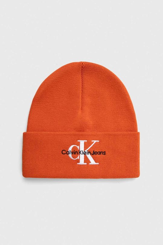 Хлопчатобумажная шапка Calvin Klein Jeans, оранжевый
