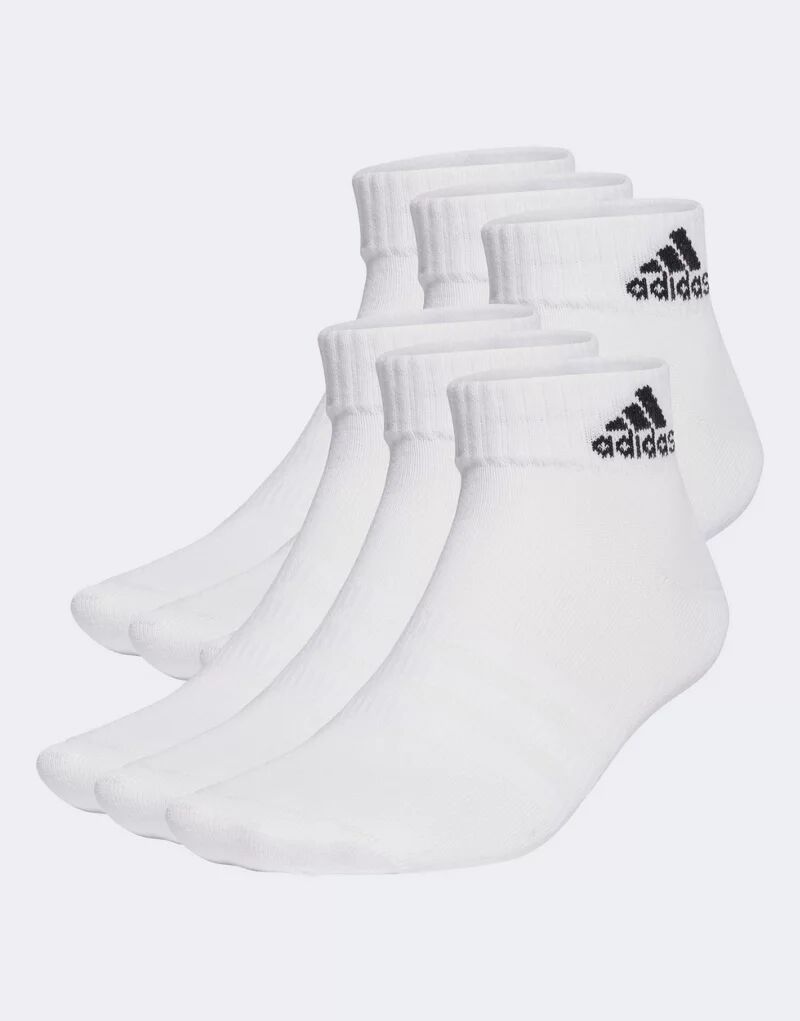 Набор из шести белых носков adidas Sportswear Thin and Light adidas performance