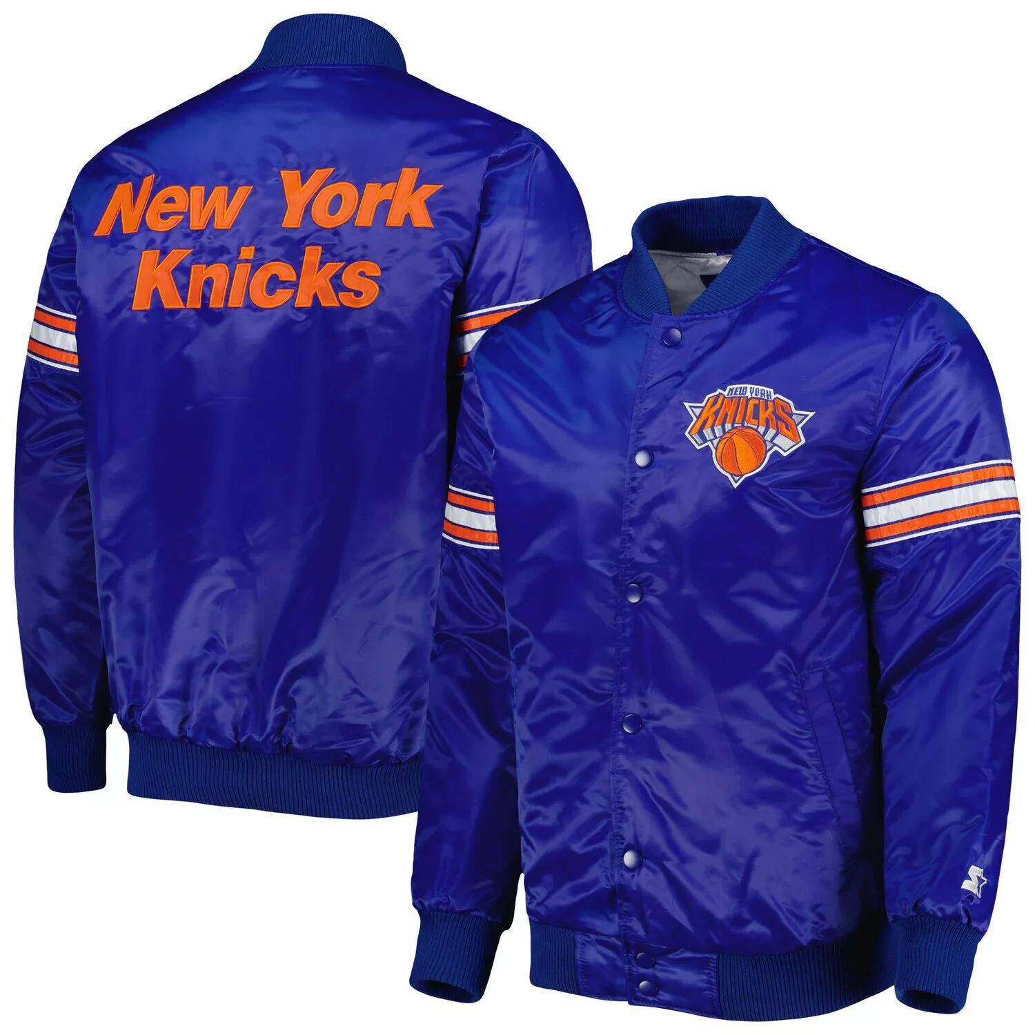 

Мужская синяя университетская куртка с длинными кнопками New York Knicks Pick & Roll Starter, Синий
