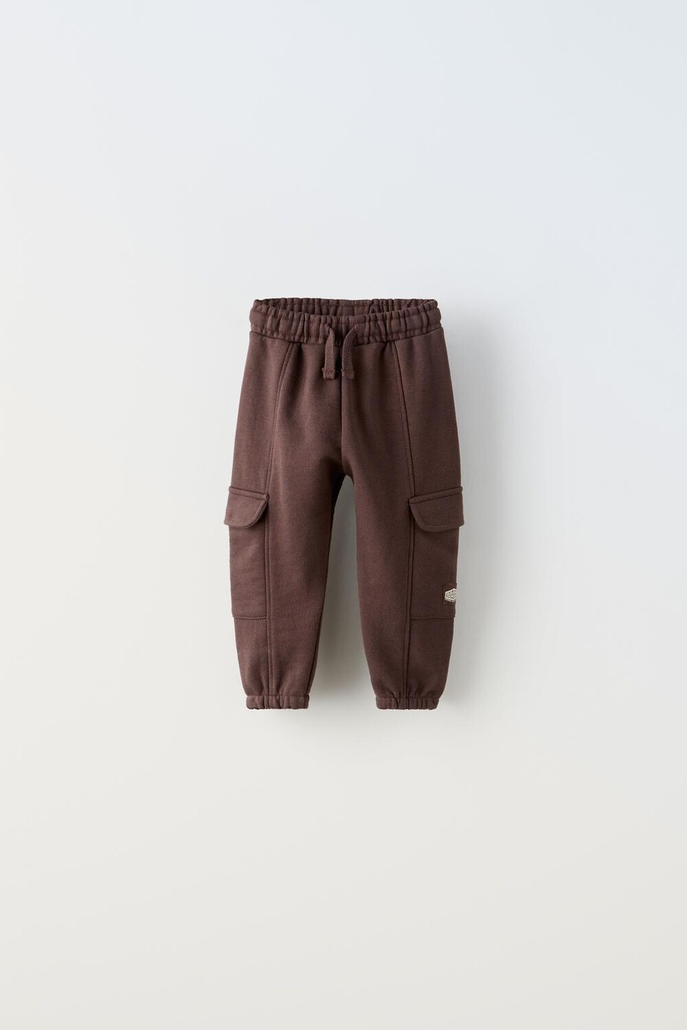 

Плюшевые брюки-карго ZARA, темно коричневый