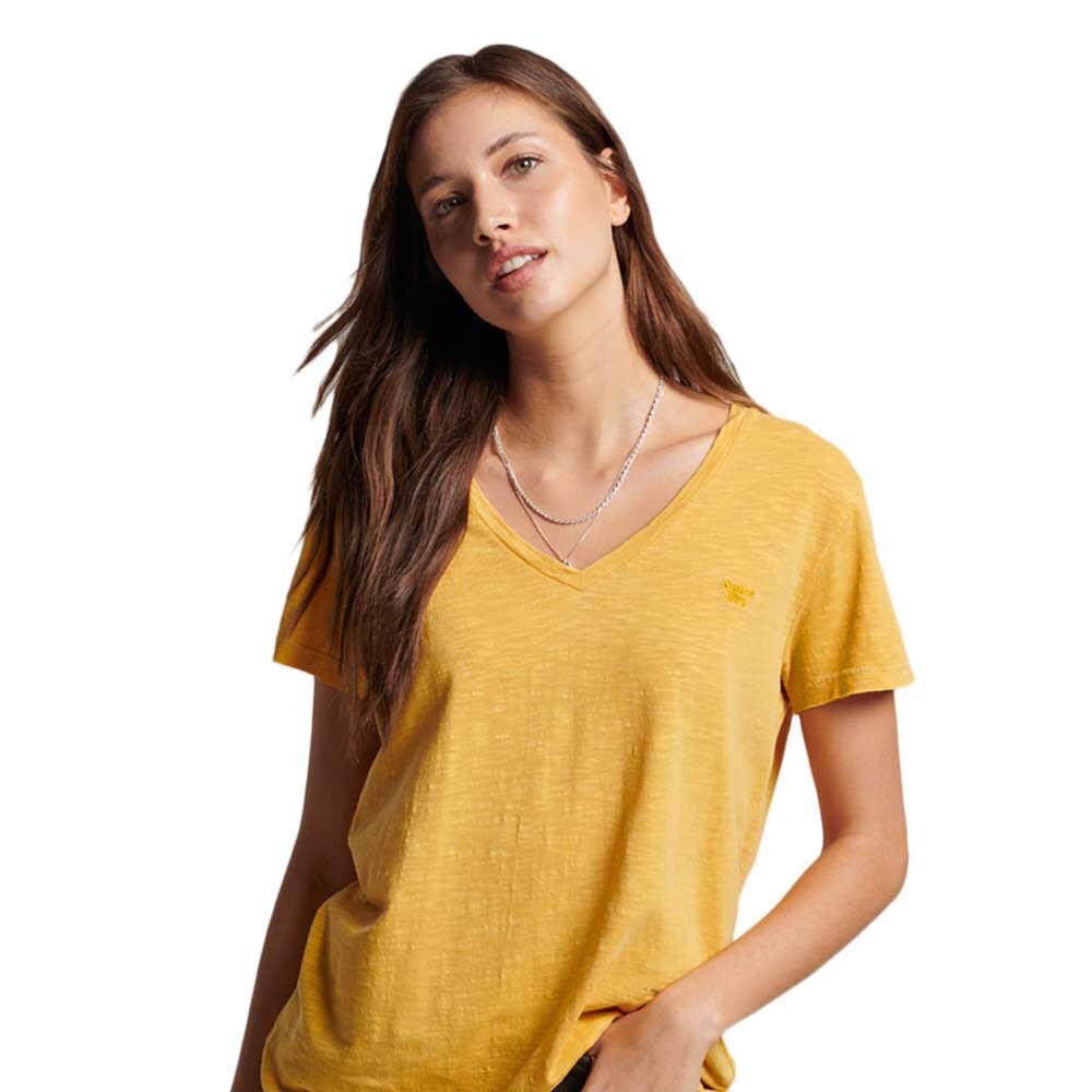 

Футболка Superdry Studios Slub Embroidered Vee, желтый