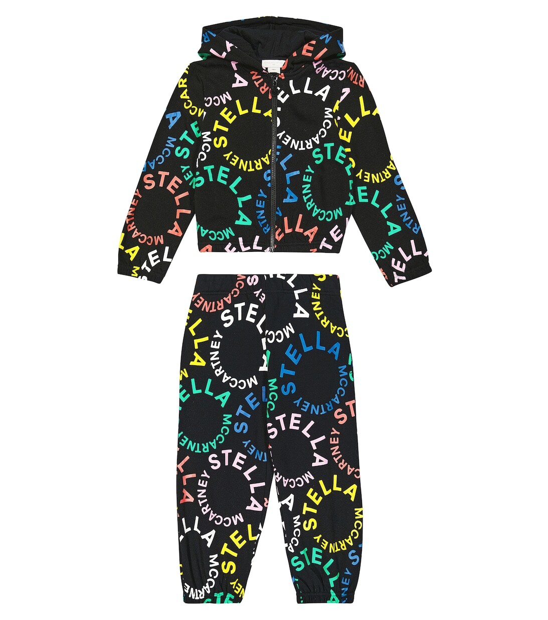 

Хлопковая толстовка с логотипом и спортивные штаны Stella McCartney Kids, разноцветный