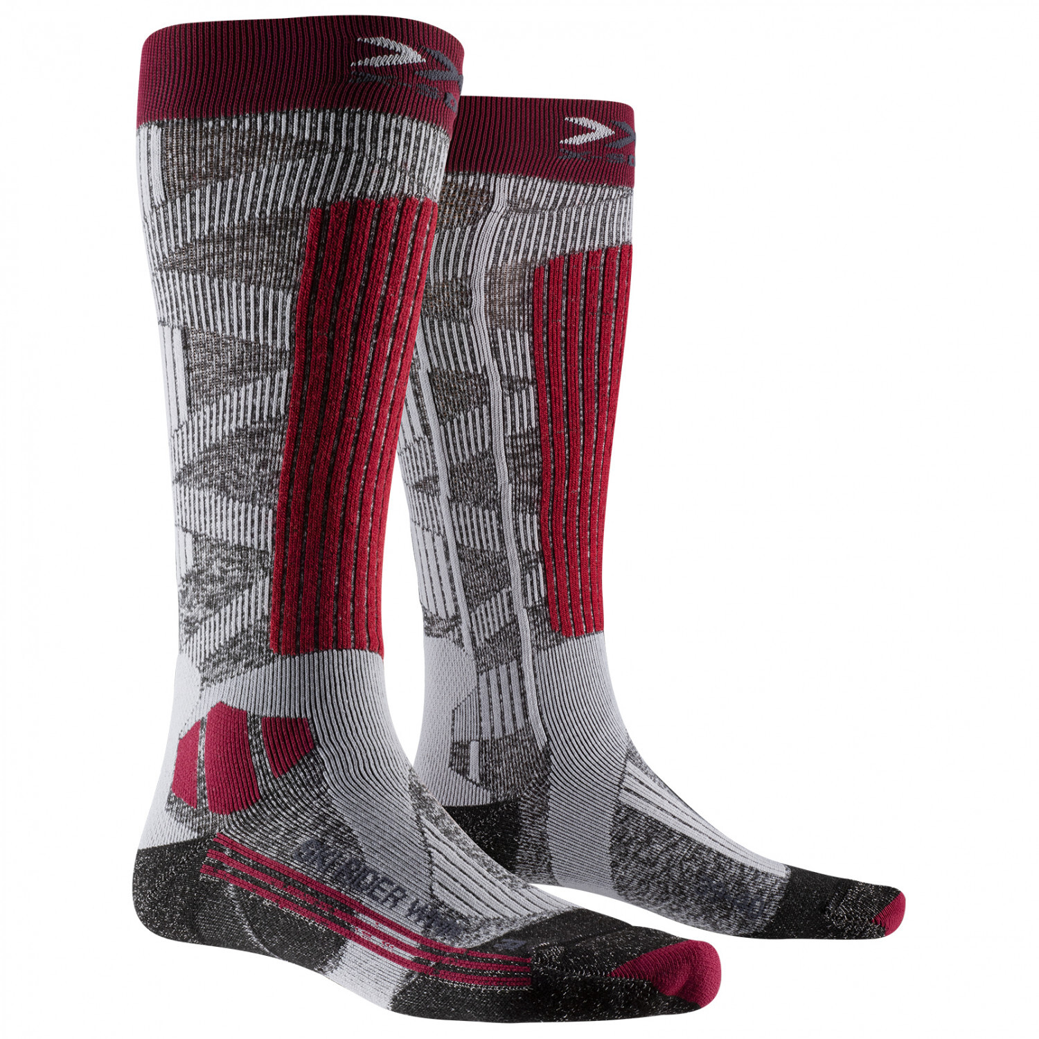 

Лыжные носки X Socks Women's Ski Rider Silver 4 0, цвет Stone Grey Melange/Plum