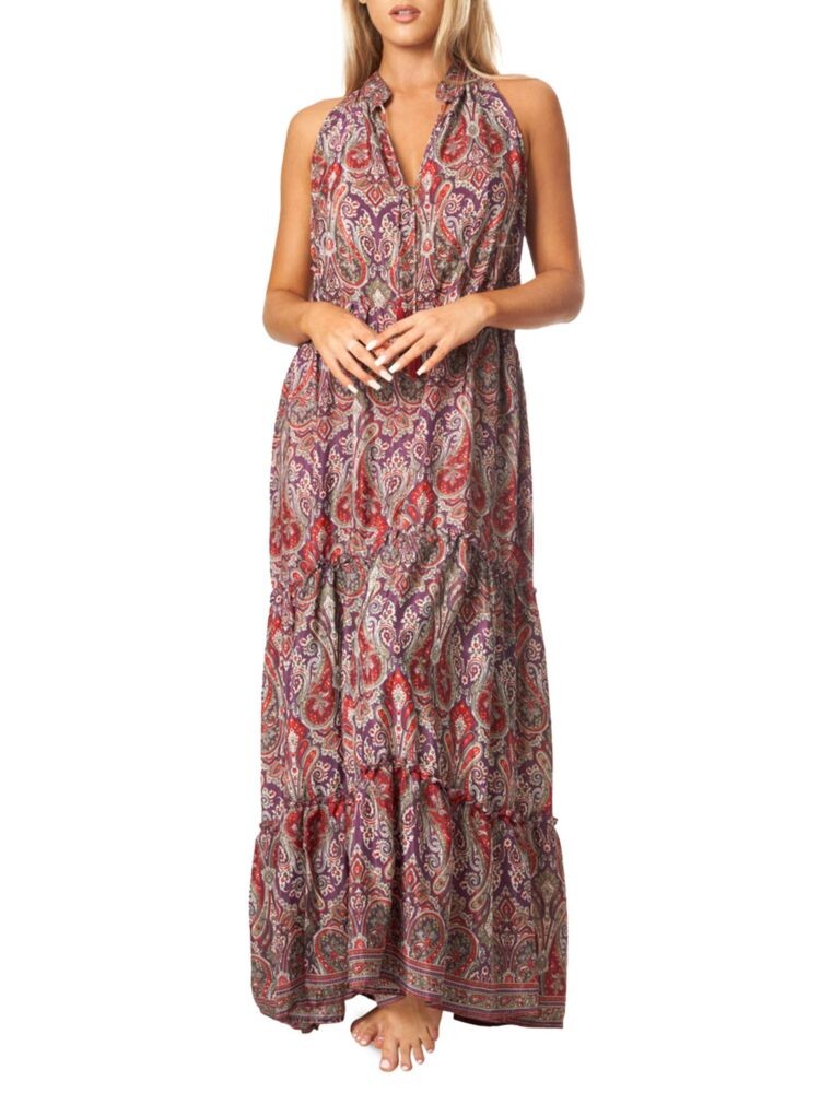

Многоярусное платье макси с узором пейсли La Moda Clothing, цвет Red Multi