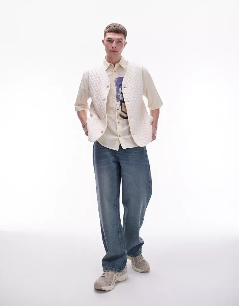 

Широкие джинсы Topman с грязной краской