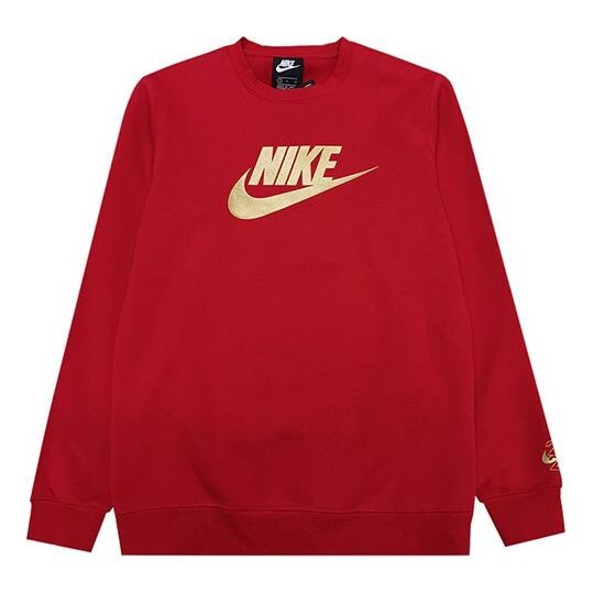 

Толстовка Men's Nike Logo Embroidered Loose Round Neck Red, красный