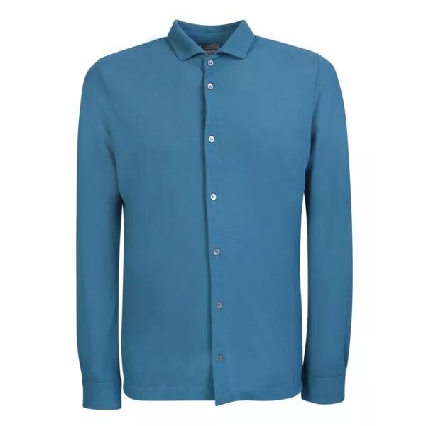 

Футболка teal cotton shirt Zanone, синий