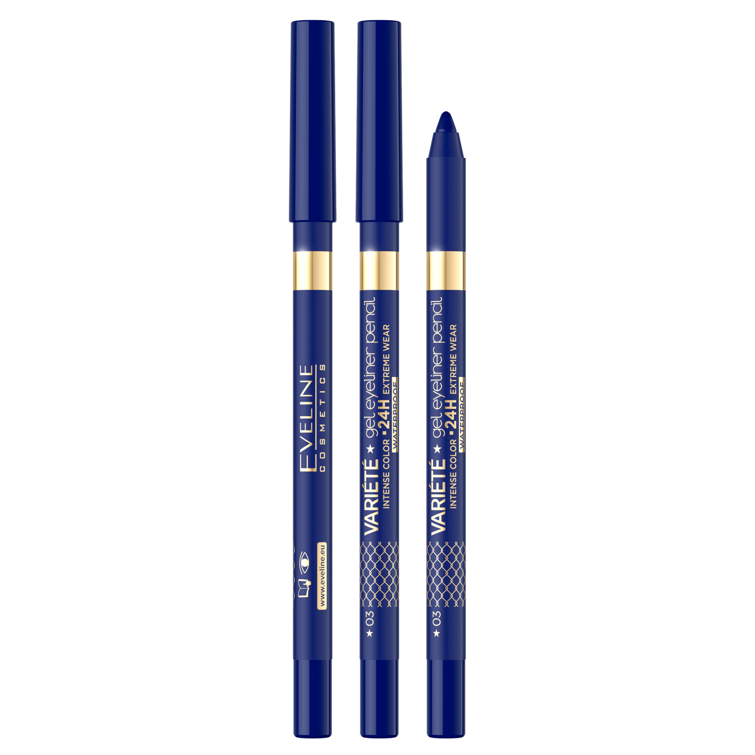 Водостойкий гель-карандаш для глаз 03 синий Eveline Cosmetics Variété, 9 мл