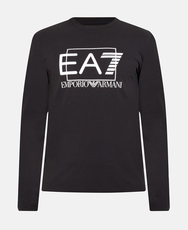 

Топ с длинными рукавами EA7 Emporio Armani, черный