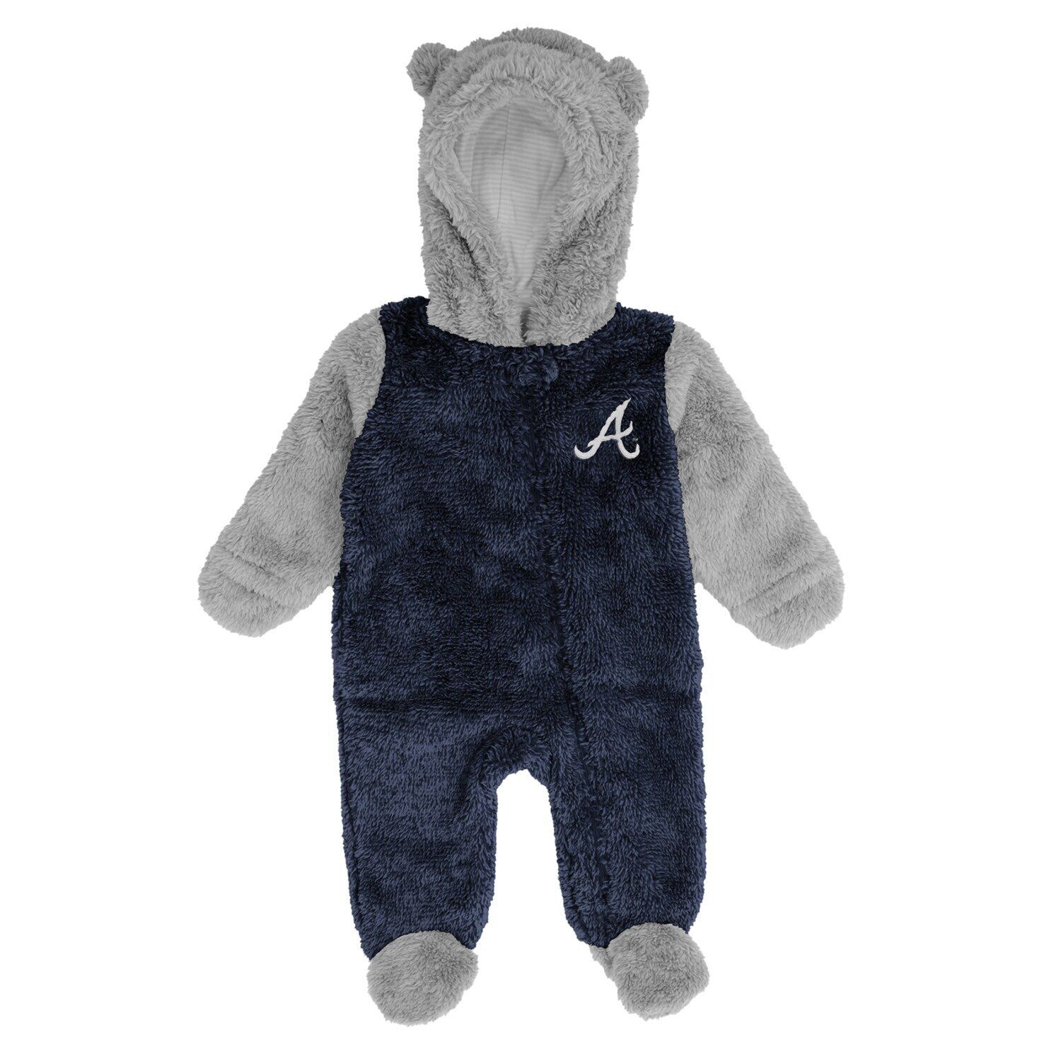 

Темно-синяя/серая пижама для новорожденных и младенцев Atlanta Braves Game Nap Teddy с флисовой овсянкой и молнией во всю длину Outerstuff