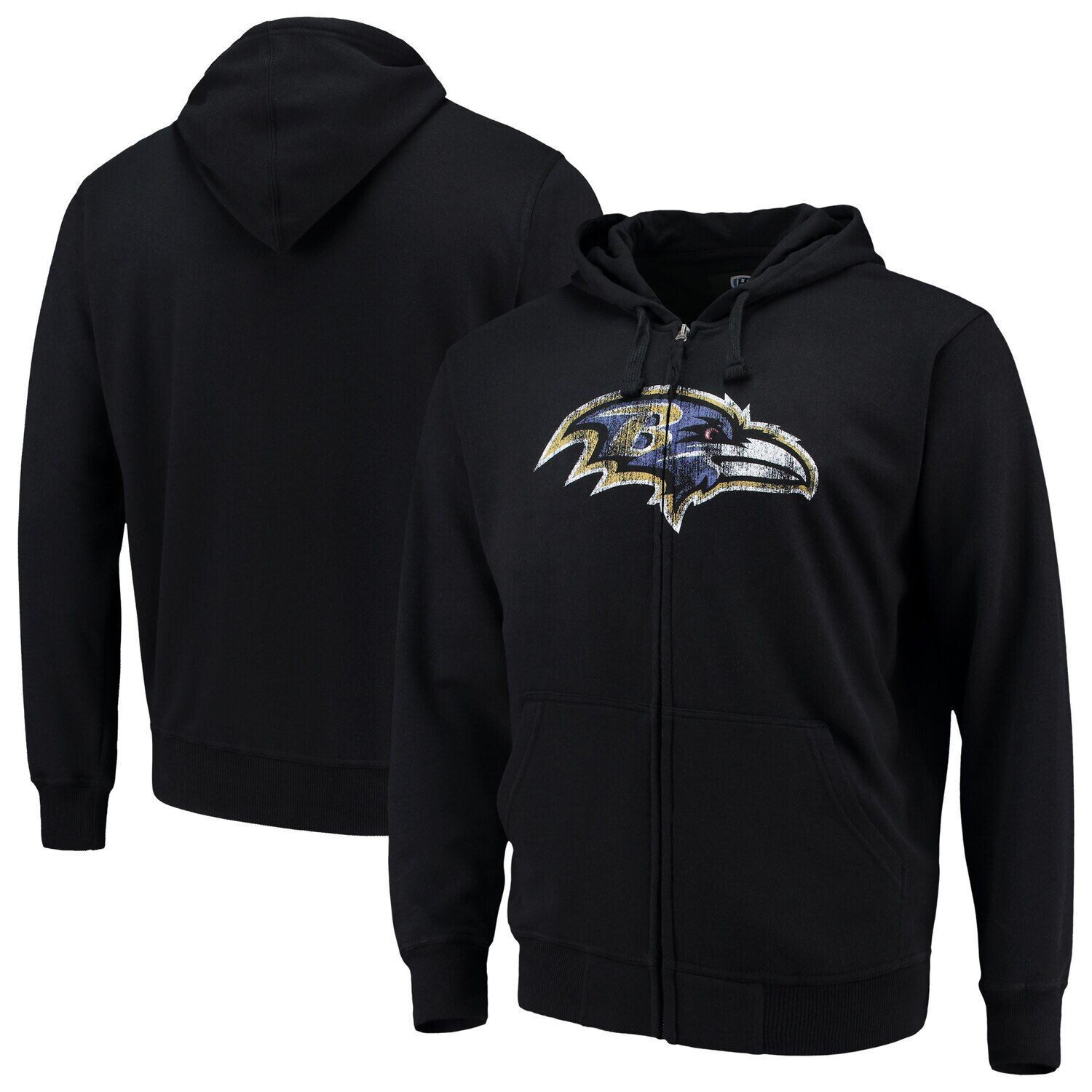 

Мужская черная толстовка с молнией во всю длину G-III Sports by Carl Banks Baltimore Ravens Primary Logo Starter, Черный