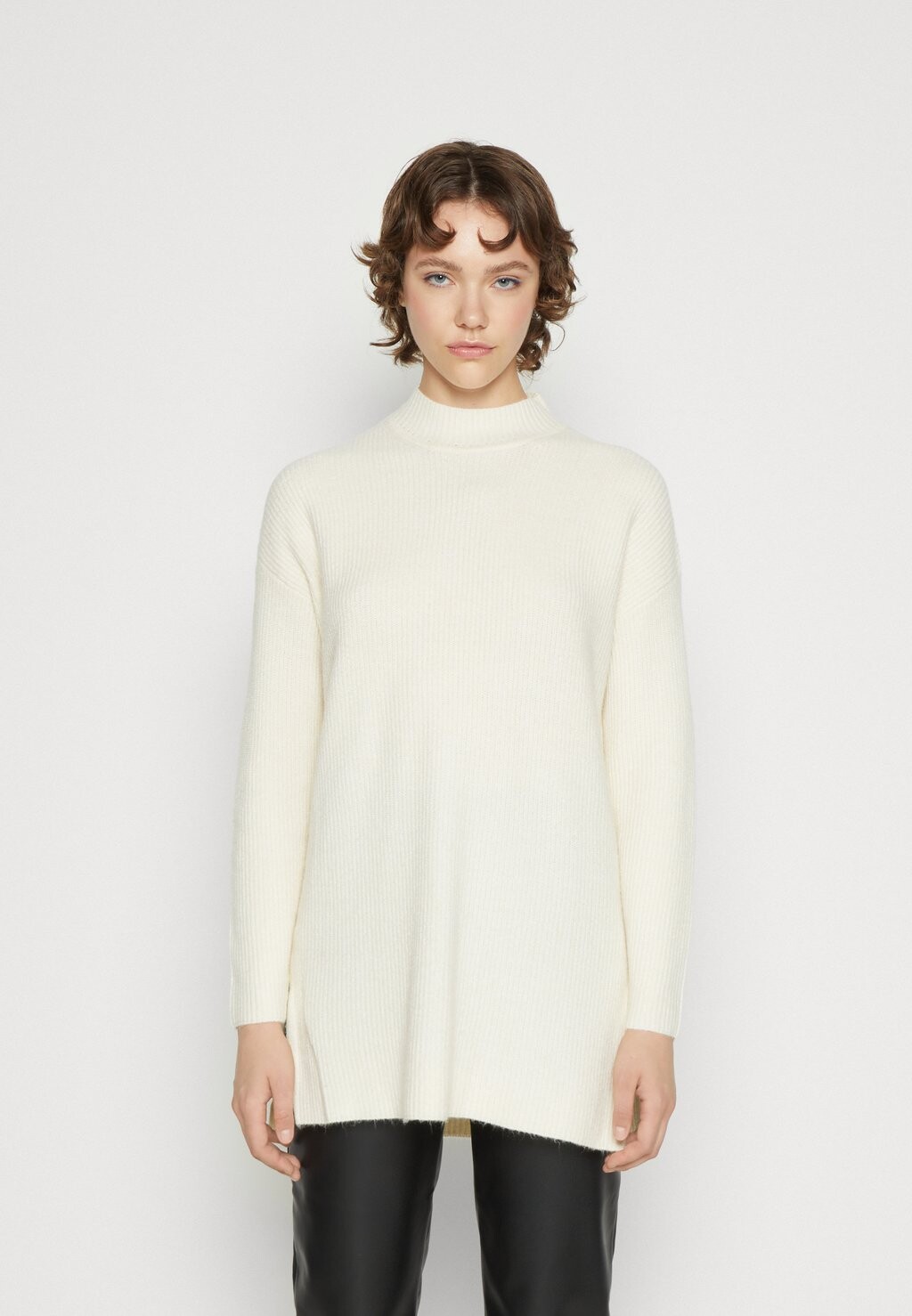 

Свитшот ONLY ONLKATIA LOOSE HIGHNECK, Белый меланж серый