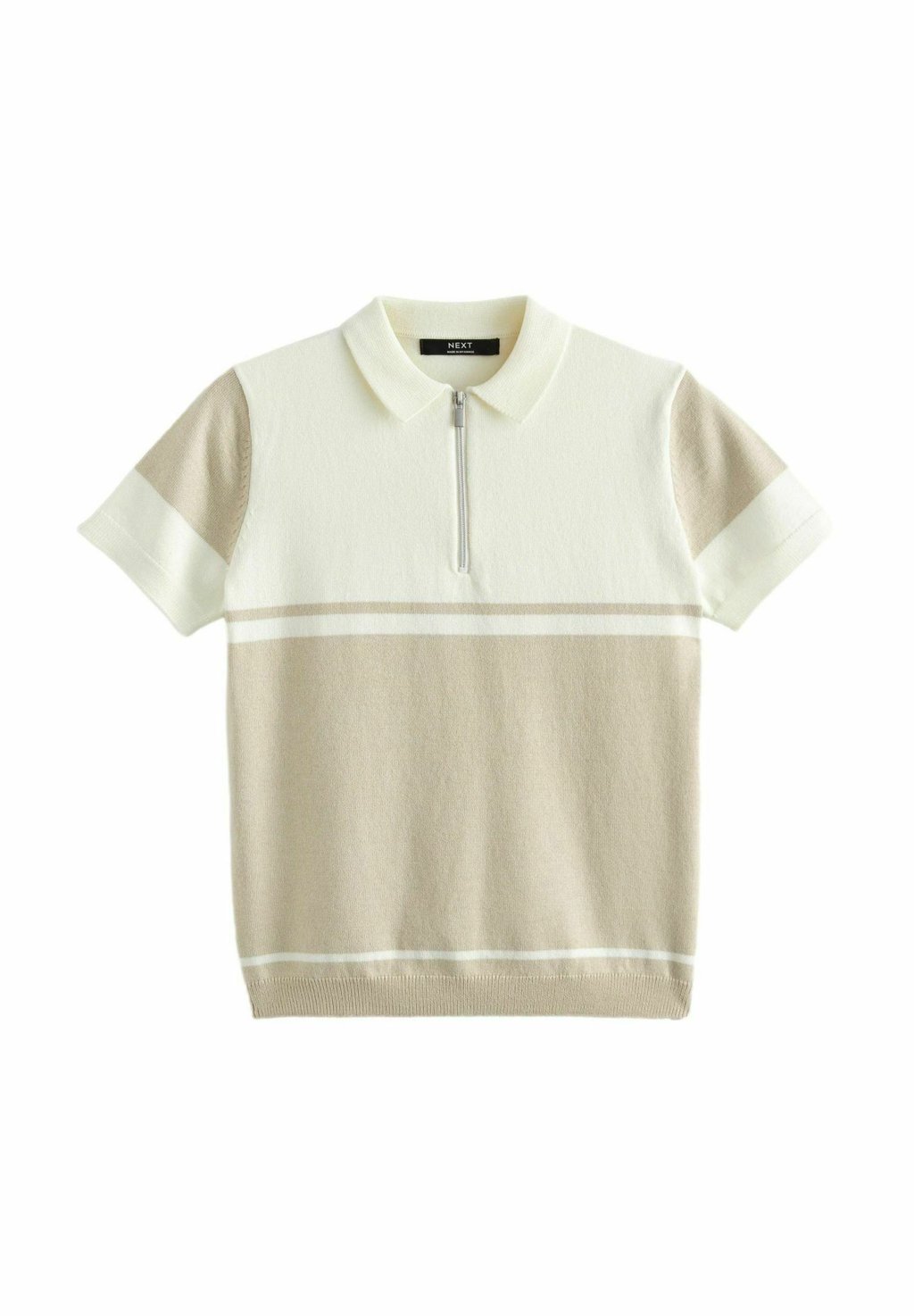 Рубашка-поло SHORT SLEEVED COLOURBLOCK ZIP REGULAR FIT Next, цвет neutral