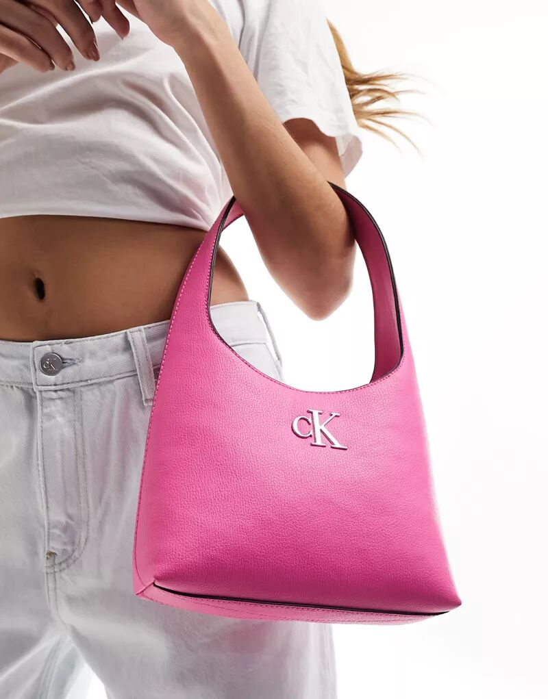 Розовая сумка через плечо Calvin Klein с маленькой монограммой