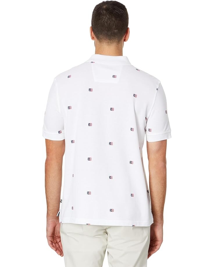 

Поло Nautica Sustainably Crafted Classic Fit Printed Polo, ярко-белый