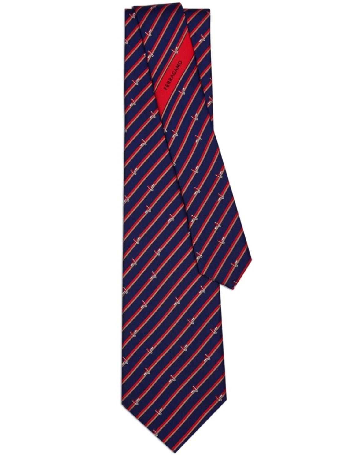 

Ferragamo шелковый галстук в полоску, синий