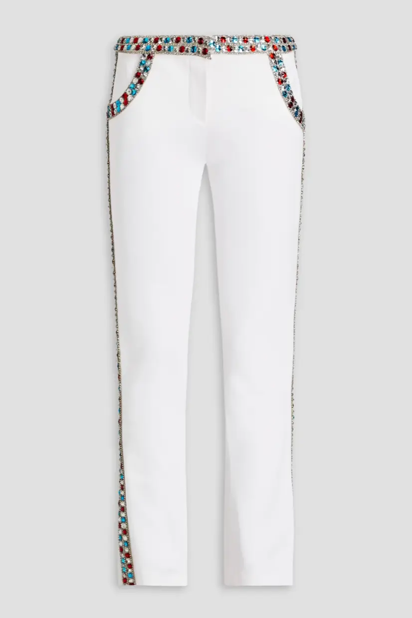 

Balmain Женские белые брюки с украшением, белый