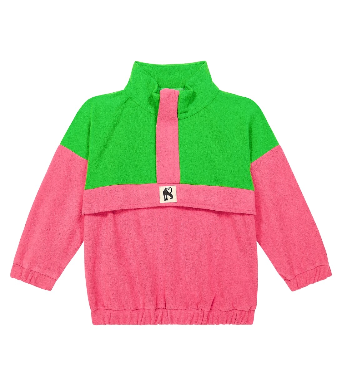

Утепленный флисовый свитер с полумолнией Mini Rodini, розовый