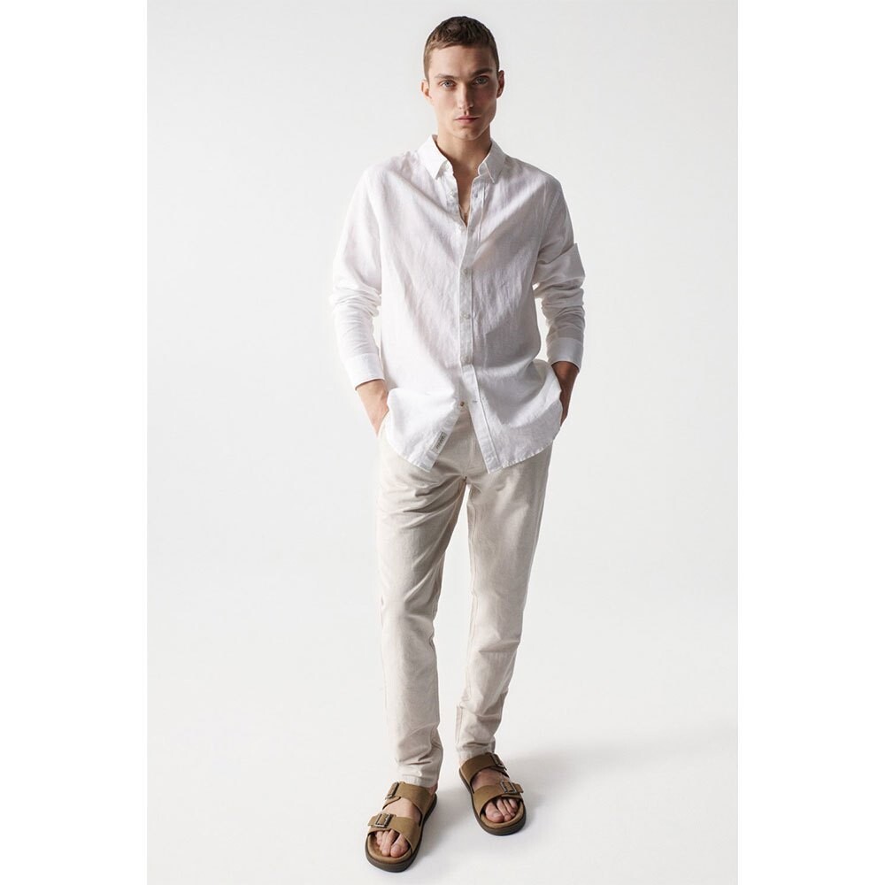 

Рубашка с длинным рукавом Salsa Jeans Cotton Linnen Regular Fit, розовый