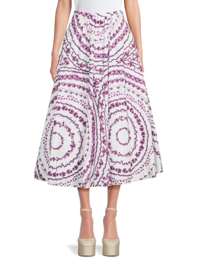 

Юбка-миди с цветочным принтом Giambattista Valli, цвет White Violet