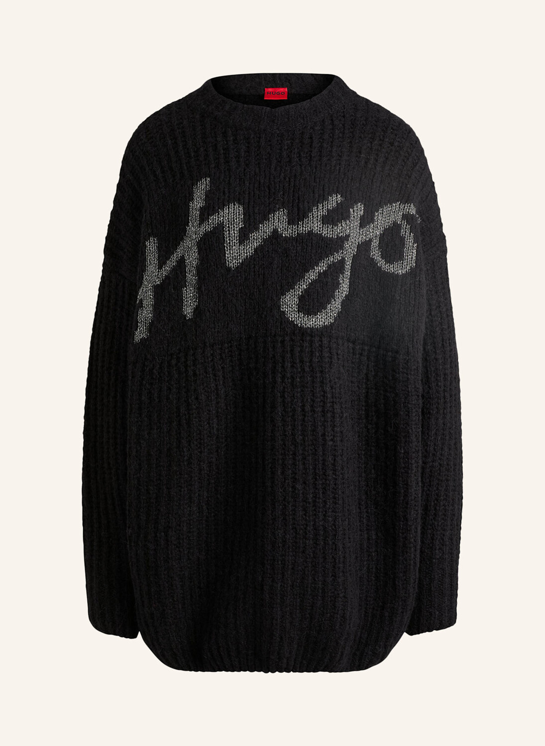 

Свитер свободного кроя со слогесси Hugo, черный