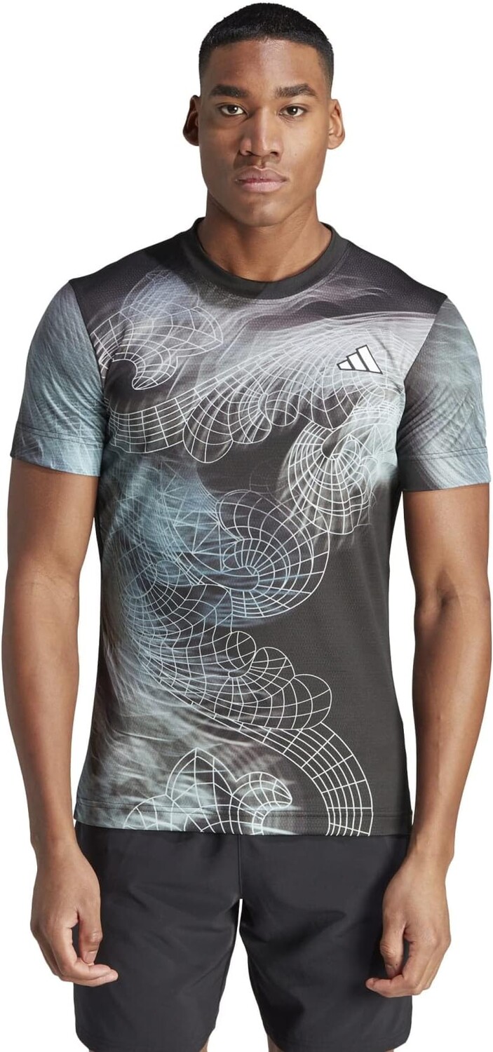 

Футболка Tennis US Series с принтом для фрилифта adidas, цвет Black/Semi Flash Aqua/Dash Grey