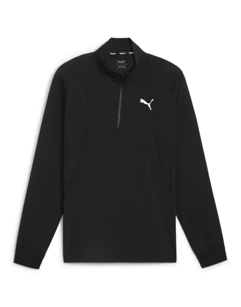 

Puma Черный тканый свитер с молнией в четверть Puma Fit Puma