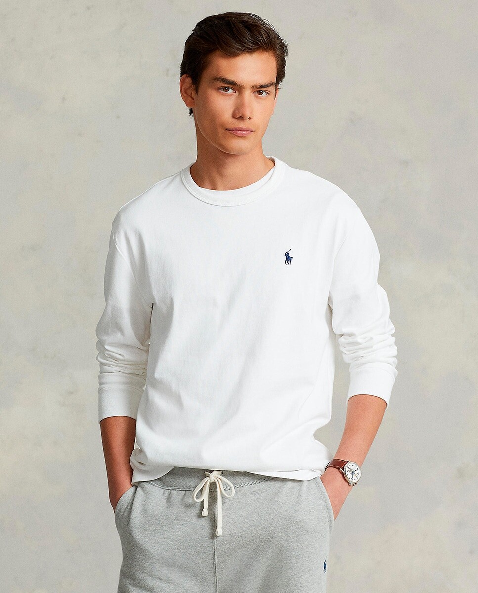 

Хлопковая мужская футболка с длинным рукавом Polo Denim Ralph Lauren, белый