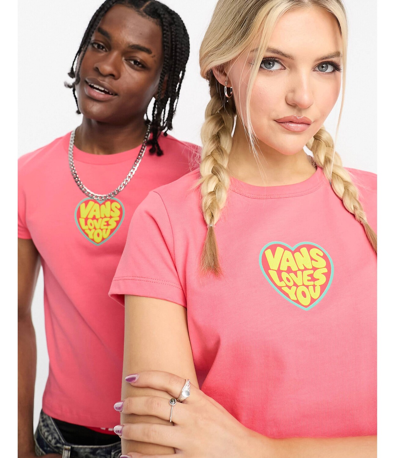 

Розовая футболка унисекс с принтом \"love is kind\" Vans, Розовый