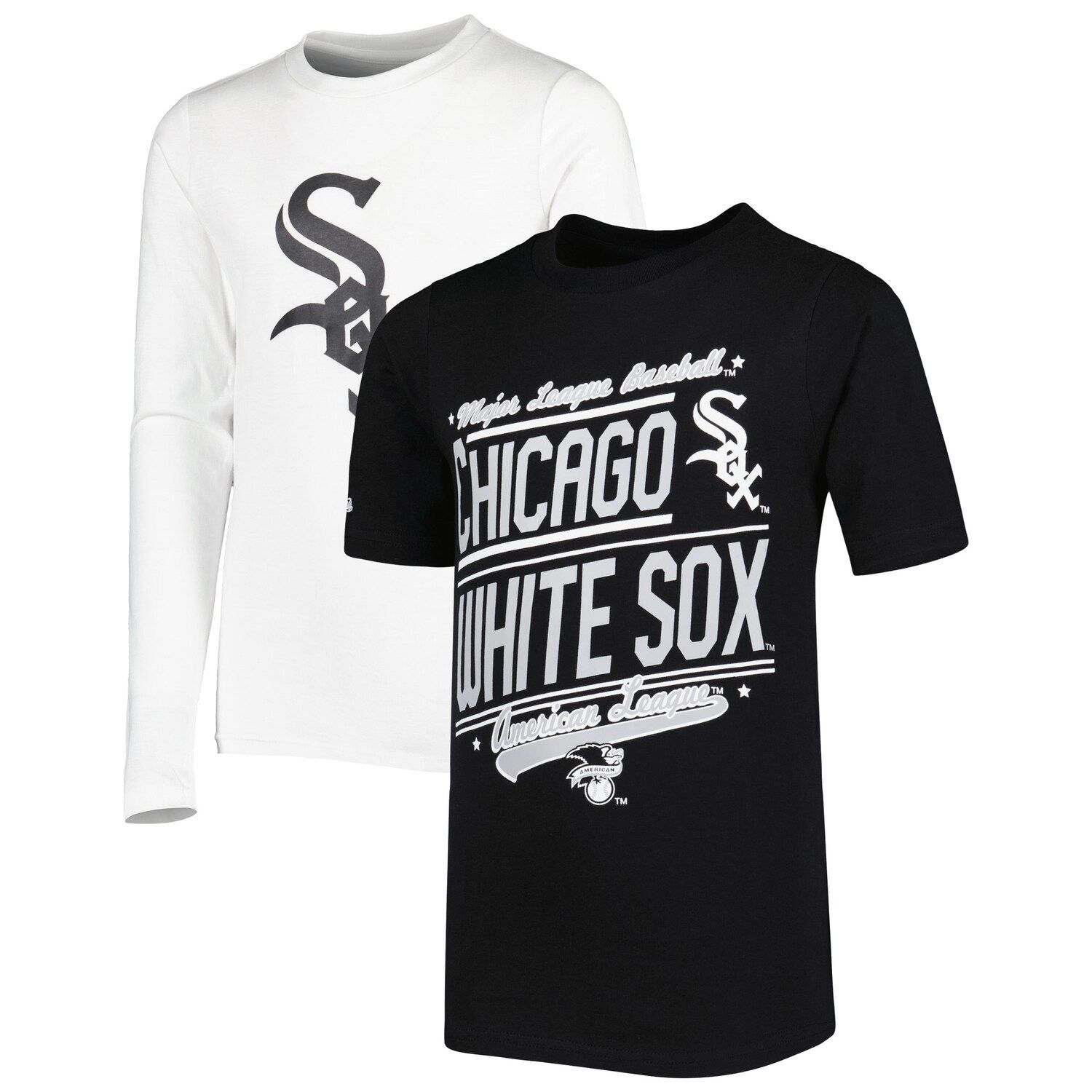 Черно-белый комбинированный комплект футболок Youth Stitches Chicago White Sox Stitches
