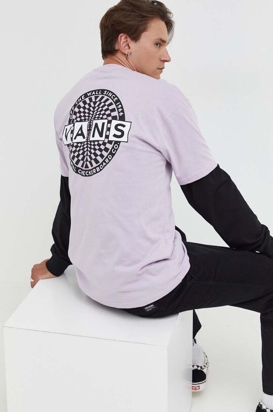 

Хлопковая футболка Vans, фиолетовый