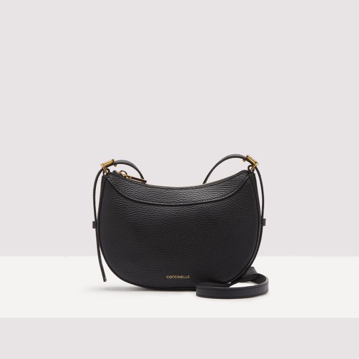 Мини-сумка из зерненой кожи Coccinelle WHISPER, черный сумка через плечо с принтом этикетки модель carrie coccinelle бежевый