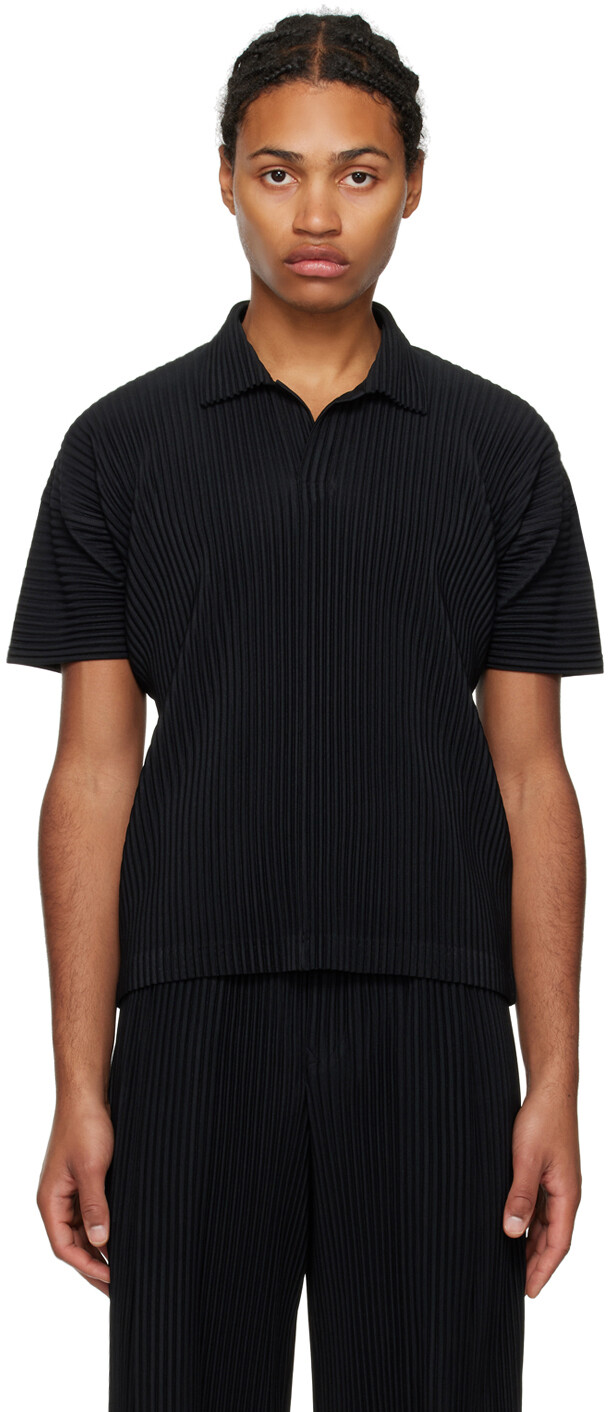 

Черная рубашка-поло Basics HOMME PLISSe ISSEY MIYAKE