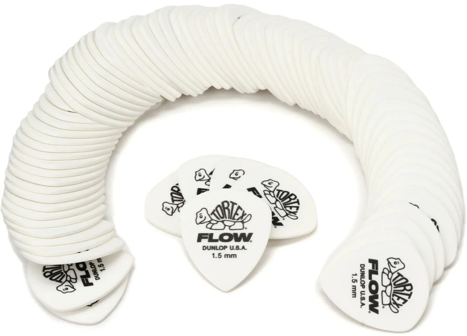 

Медиаторы для гитары Dunlop Tortex Flow — 1,50 мм, белые (72 шт.)