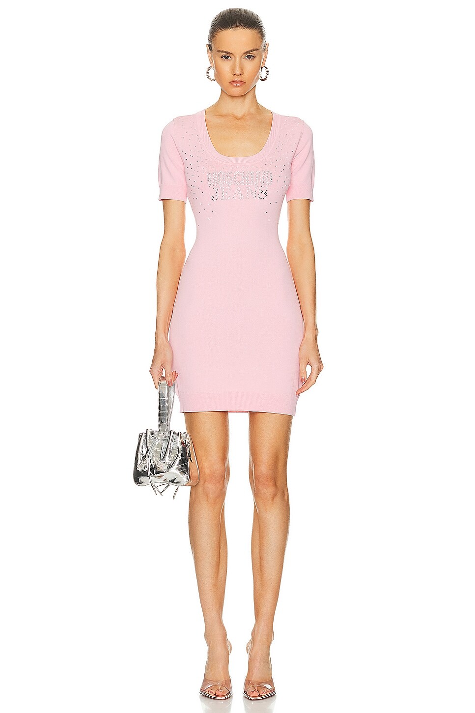 

Мини-платье-футболка Moschino Jeans, цвет Fantasy Print Pink