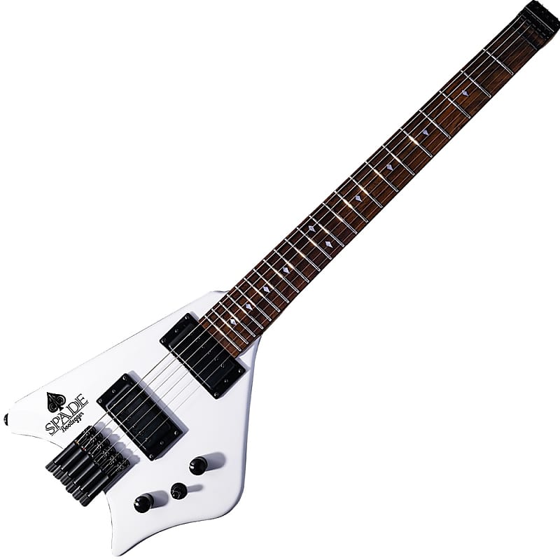 Электрогитара BootLegger Guitar Spade White Gibson Scale 24.75 Headless Guitar With Case 2022 - White