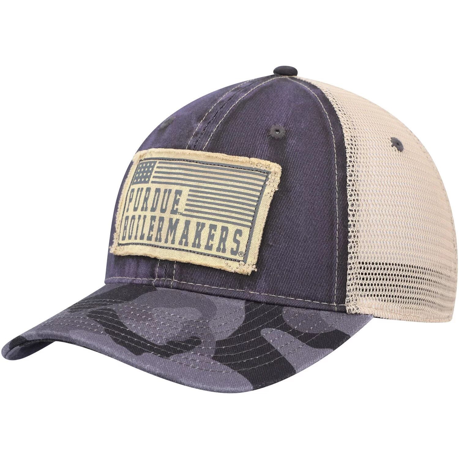 

Мужская кепка Colosseum Charcoal Purdue Boilermakers OHT Military Appreciation United Trucker Snapback