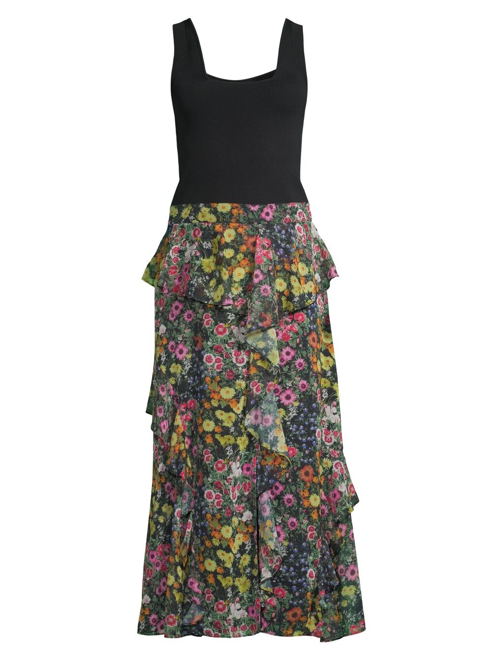 

Платье миди с цветочным принтом Jennias Ted Baker, черный