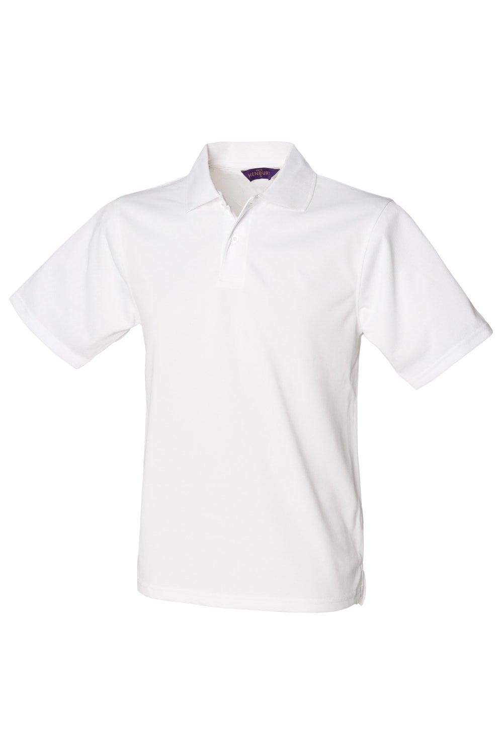 Рубашка поло Coolplus из пике Henbury, белый рубашка поло coolplus из пике henbury черный