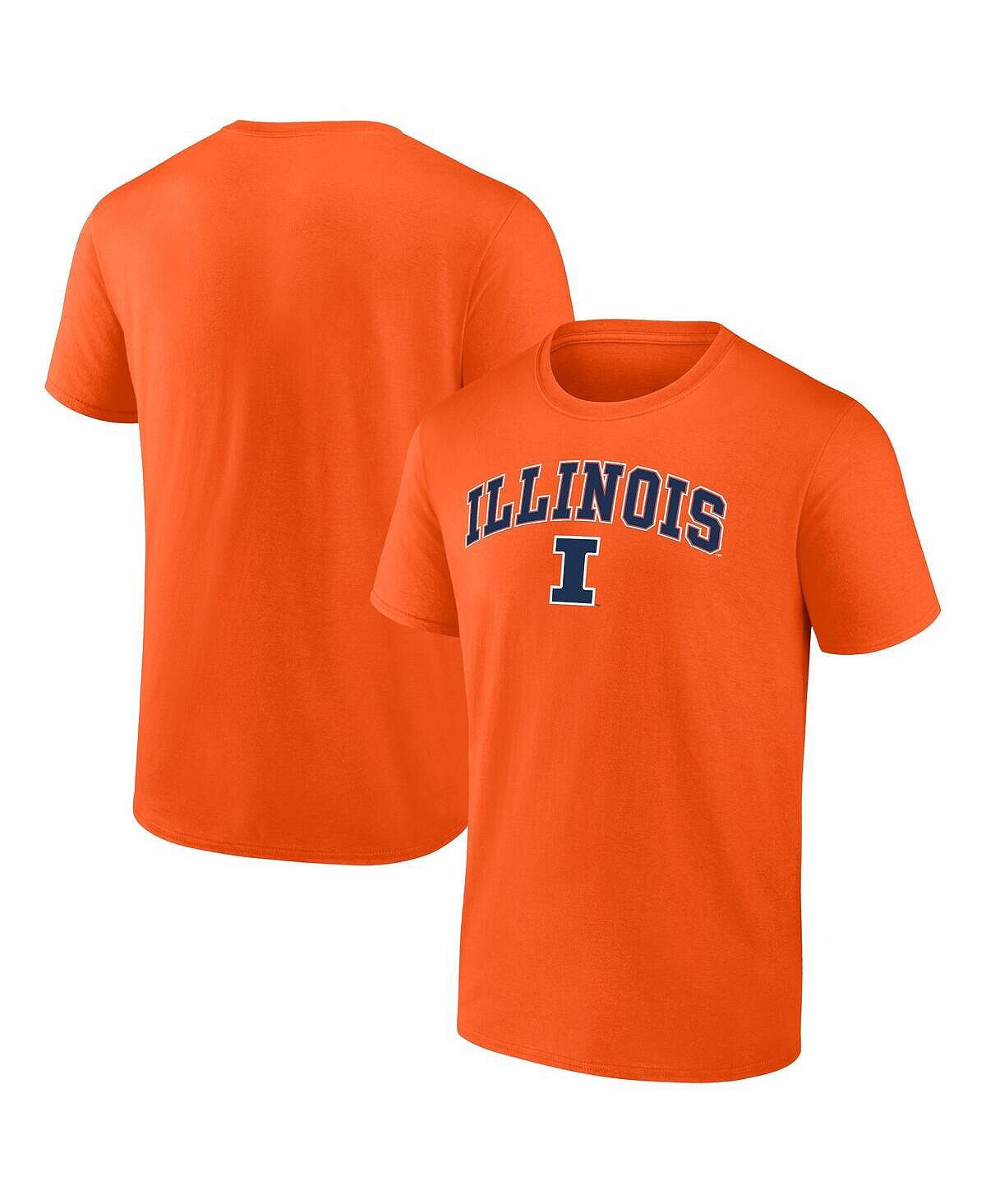 

Мужская оранжевая футболка с логотипом Illinois Fighting Illini Campus Fanatics