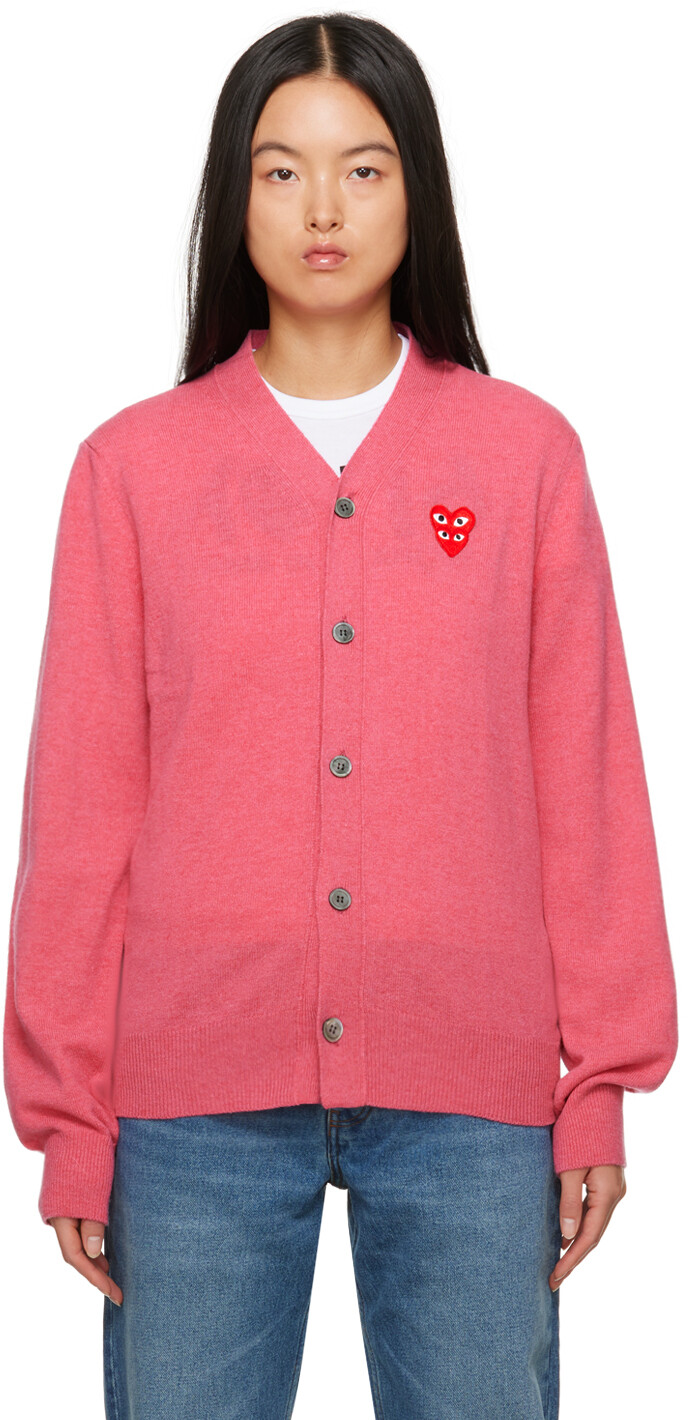 

Розовый многослойный кардиган с двойным сердцем COMME des GARCONS PLAY Comme des Garçons