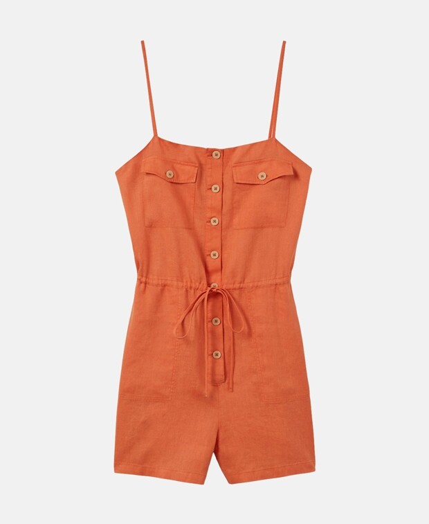 

Льняной комбинезон Mango, цвет Pumpkin Orange