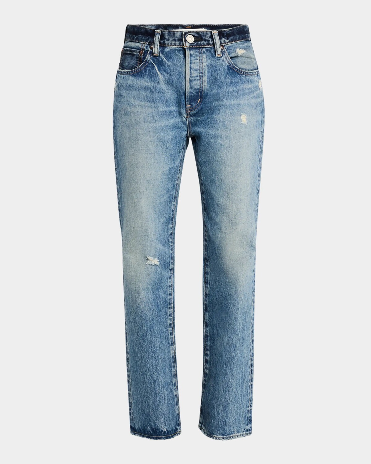 

Micanopy прямые джинсы с потертостями Moussy Vintage, цвет Ltblu